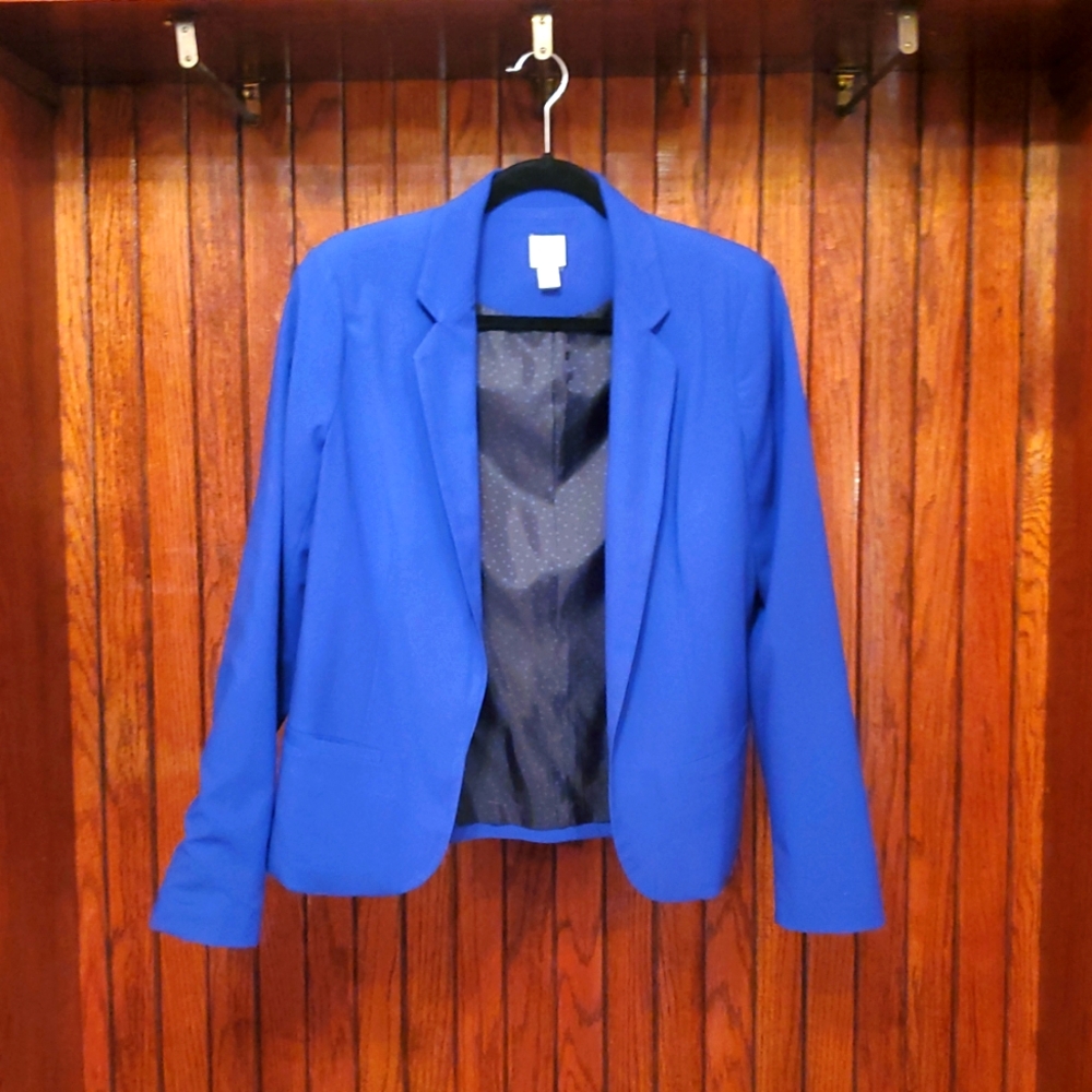 ❤️ LAUREN CONRAD Women's Blue Blazer Size 10 Like New Condition